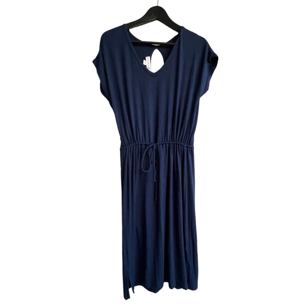 Amour Vert Modal Tight Knit V Neck Keyhole Back Soft Dress Lightweight Size S